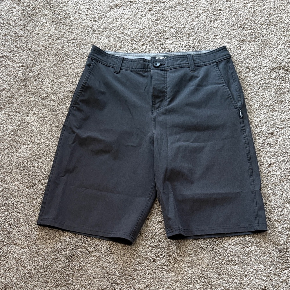 O'Neill Men's Charcoal Flat Front Hybrid Shorts